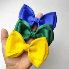 Laço Infantil Cores Brasil Verde Amarelo Azul Unidade Kit Laço Brasil