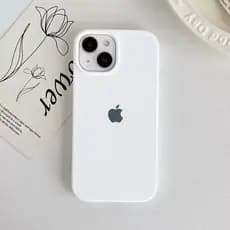 Capinha Silicone Aveludada Cor PRETO BRANCO Para IPhone 7G/8G/X/Xsmax/7Plus/XR/11/13/14/15/15Promax/16/16Promax