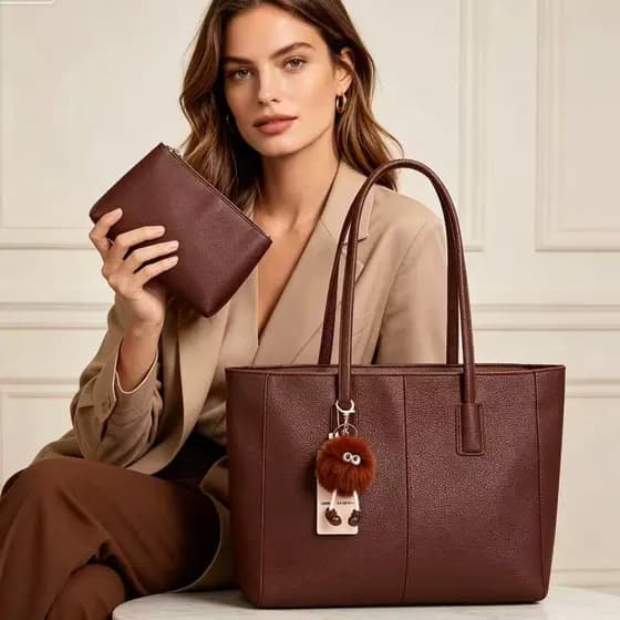 Kit de Bolsa Transversal Tiracolo Feminina Com Alça Lateral Faixa de Mão De Couro B758 JZ
