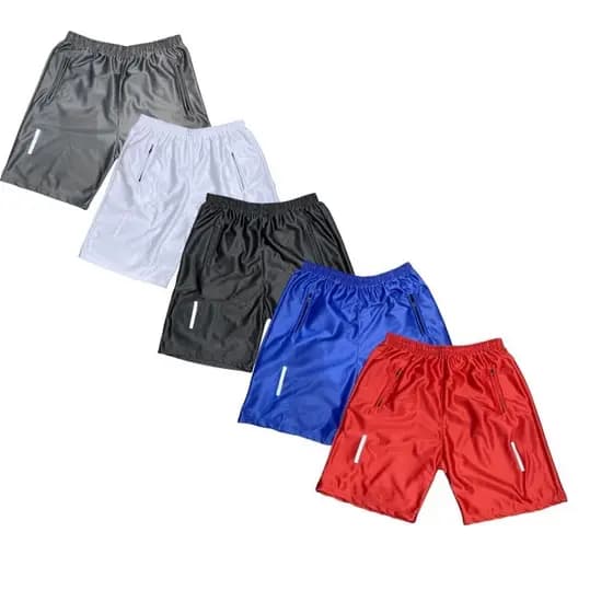 Kit 5 Shorts Bermuda Dry Fit Esportiva Treino Com Ziper no Bolso - Simbolo Refletivo