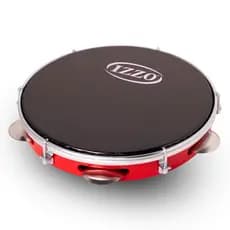 Pandeiro Izzo Leve  Vermelho10 Polegadas Pele Preta Abs Para Pagode Samba Ideal para profissional iniciantes Flamengo