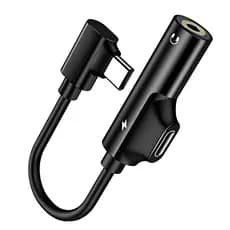 Adaptador USB TIPO-C + P2 3.5MM 2 Saídas Entrada  Tipo C Ergonômica e Horizontal