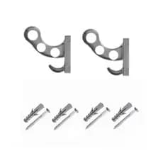 Kit Com 02 Suportes CINZA Para Pendurar Capacete e Acessórios Fixo De Parede