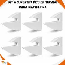 Kit 06 Suportes Bico De Tucano Para Prateleira De 15mm Suporte Invisivel Top