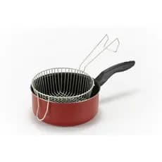 Panela Fritadeira 20 Antiaderente Vermelho com Cesto Telado 2 em 1 Promoção Marcolar