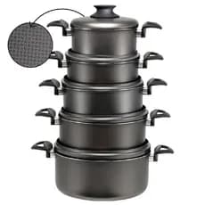 Jogo Conjunto de Caçarolas Grande 5 Peças 16 a 24  Antiaderente Teflon Top de Linha Kit