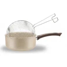 Panela Fritadeira 20 - Crema Antiaderente Teflon 6 Camadas com cesto para Fritura