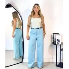 Calça Pantalona Com Bolso Alfaiataria Premium  BRINDE CINTO