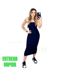 VESTIDO MIDI TOMARA QUE CAIA TUBINHO CANELADO - CORES DE VERAO ESTILO BLOGUEIRA P-M-G-GG