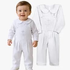 Conjunto Social Infantil Menino Roupa de Batizado  Menino Bebê Roupa de Batismo Jardineira Infantil