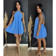Vestido Feminino Frente Única Alcinha Costa Nua Elegante Sem Bojo
