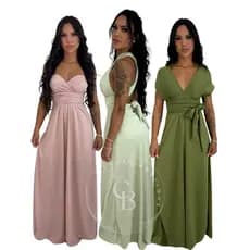 Vestido Muntiformas Longo Elegante Varias Formas de Amarrar Madrinha de Casamento Formatura Noivados