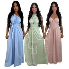 Vestido Multiformas Longo Varias Formas de Amarrar Madrinhas De Casamento Formaturas e Noivados