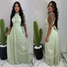 Vestido Longo Elegante Mutiformas Varias Formas de Amarraçao Madrinha de Casamento Noivado Formatura