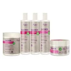 Kit Apse Cachos 5 Itens Tratamento Capilar Completo Cabelo Vegano Higienização Limpeza Finalização