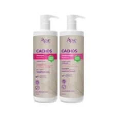 Kit Apice Cachos Shampoo 1 Litro + Condicionador 1 Litro Apse Cachos Nutritivo Crespos Transiçaõ