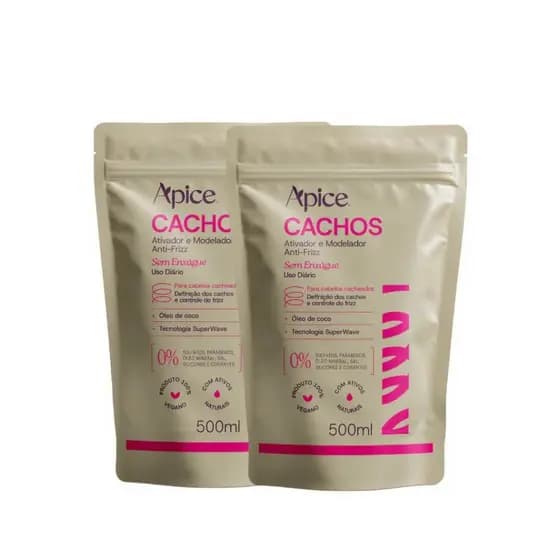 Kit 2 Refil Ativador E Modelador De Cachos Apice Anti Frizz Creme De Pentar 500g