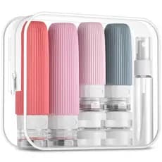 Kit 16/4 Peças Potes Frascos Silicone Viagem Creme Shampoo Condicionador Cosméticos