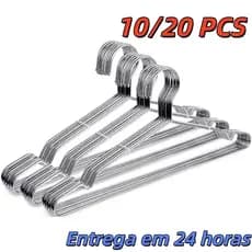 Cabides Titureiro De Luxo Em Aço Cromado Executivo Reforçado Organizar Roupas Closet Qualidade