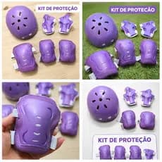 Capacete De Patins Criança serviu Ate 8 Anos Kit De Proteção Infantil Para Patinete e Skate Promoção diversao