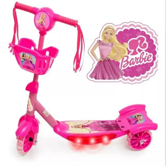 Patinete Musical 3 Rodas Infantil Cesta E Luzes com Kit Proteção Disney Meninas Novidade, princesa, Stitch