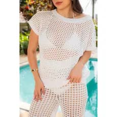 Blusa Plus Size Feminina Manga Curta Moda Praia Elegante Casual Blusinha Verão