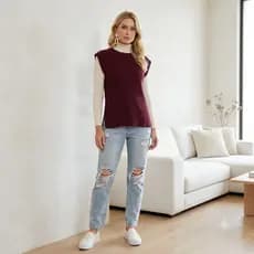 Colete Feminino Tricot Tendencia Inverno Verão