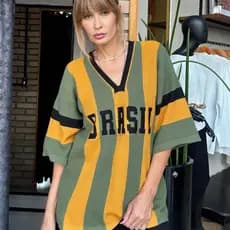Camiseta Feminina Copa Tricot Seleção Brasil Blusa Hexa Copa do Mundo