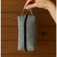 kit 6 ou 11 necessaire box  mesclada  feminina preta ou palha
