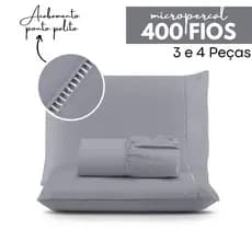 Jogo de Lençol  Ponto Palito Micropercal -  3 e 4 Peças - Solteiro - Casal - Queen