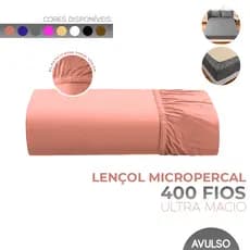 Lençol AVULSO Micropercal - 400 Fios Liso Hypercal - Solteiro / Casal / Queen / King