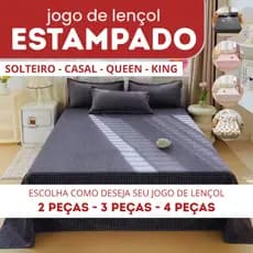 Jogo de Lençol Estampado Microfibra:  2, 3 ou 4 Peças - Solteiro - Casal - Queen - King
