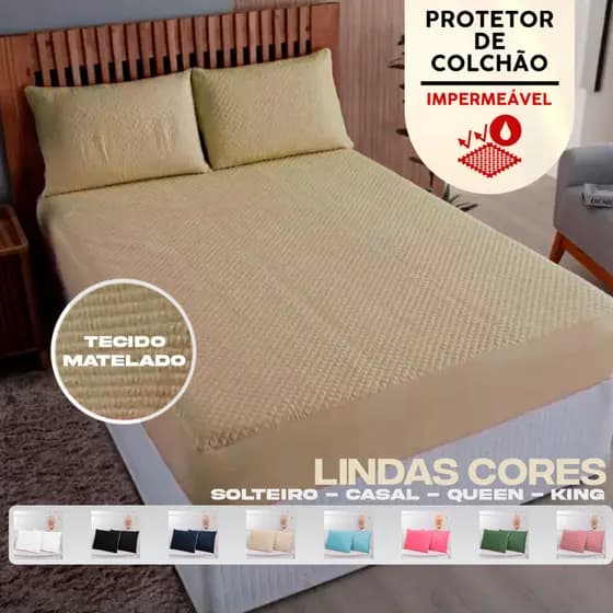 Capa - Protetor de Colchão Colchão Impermeável Matelado - Com Elástico / Antialérgico