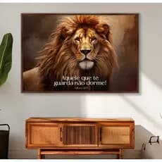 Quadro Leão Aquele Que Te Guarda Não Dorme