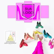 Quadro Decorativo Personalizado Logo De Salão Feminino 5 PÇS