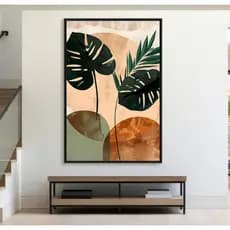 Quadro Abstrato Folhagem Artística Boho Art