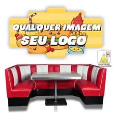 Quadro Decorativo Personalizado Com Logo Da  Sua Lanchonete 5 PÇS