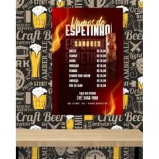 Quadro Poster Cartaz Menu Cardapio Bar Lanchonete Pub Espetinho Preços