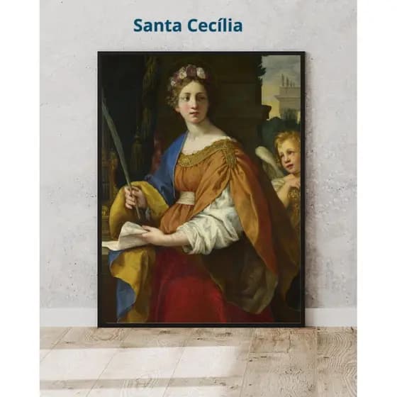 Quadro parede Santa Cecília - Quadros Católicos