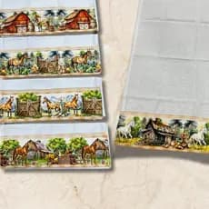 Pano de Copa/cozinha/louça Country - Estampa Digital de Cavalos - pano de prato cavalos