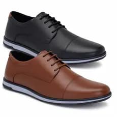 Kit 2 Pares Sapato Masculino Derby Oxford – Social, Elegante e Confortável