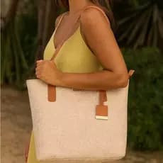 Bolsa de Praia Feminina Sacola Grande Shopbag Califórnia Palha