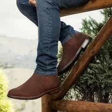 Bota Chelsea Masculina Confortável Couro Camurça Macia e Resistente