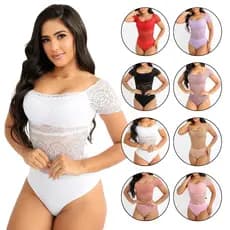 Body Feminino Body Manga Com Renda Ciganinha Ombro A Ombro