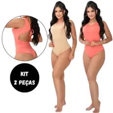 Kit 2 Bory Maiô Suplex Premium Body Feminino Costas Nua