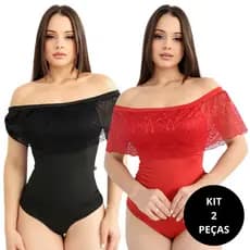Kit 2 Body Feminino Ciganinha Body Renda Elegante