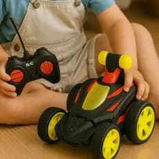 Carrinho Controle Remoto Crazy 360° DM Toys LED Giro Duplo Pneus Reforçados