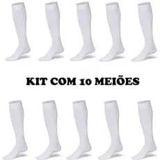 Combo Kit 10 Meiões Meião Adulto Futebol Futsal Profissional Preto Branco