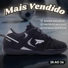 Chuteira Infantil Masculino Futsal Resistente  Lançamento  Linha Premium - F801-10S