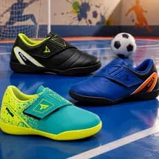 Kit Conjunto  3 pares Chuteiras Futsal e Society Fechamento em Velcro Calce Fácil Confortável